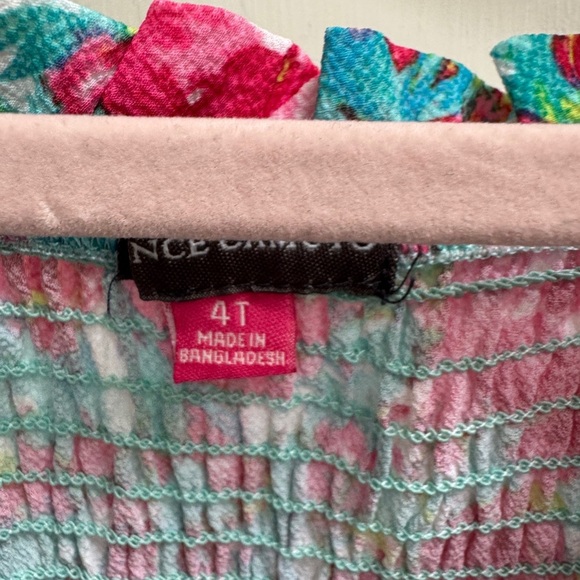 NWOT Vince Camuto 4T Girls Multicolor Floral High Low Tulip Short Sleeve Dress - Picture 5 of 7